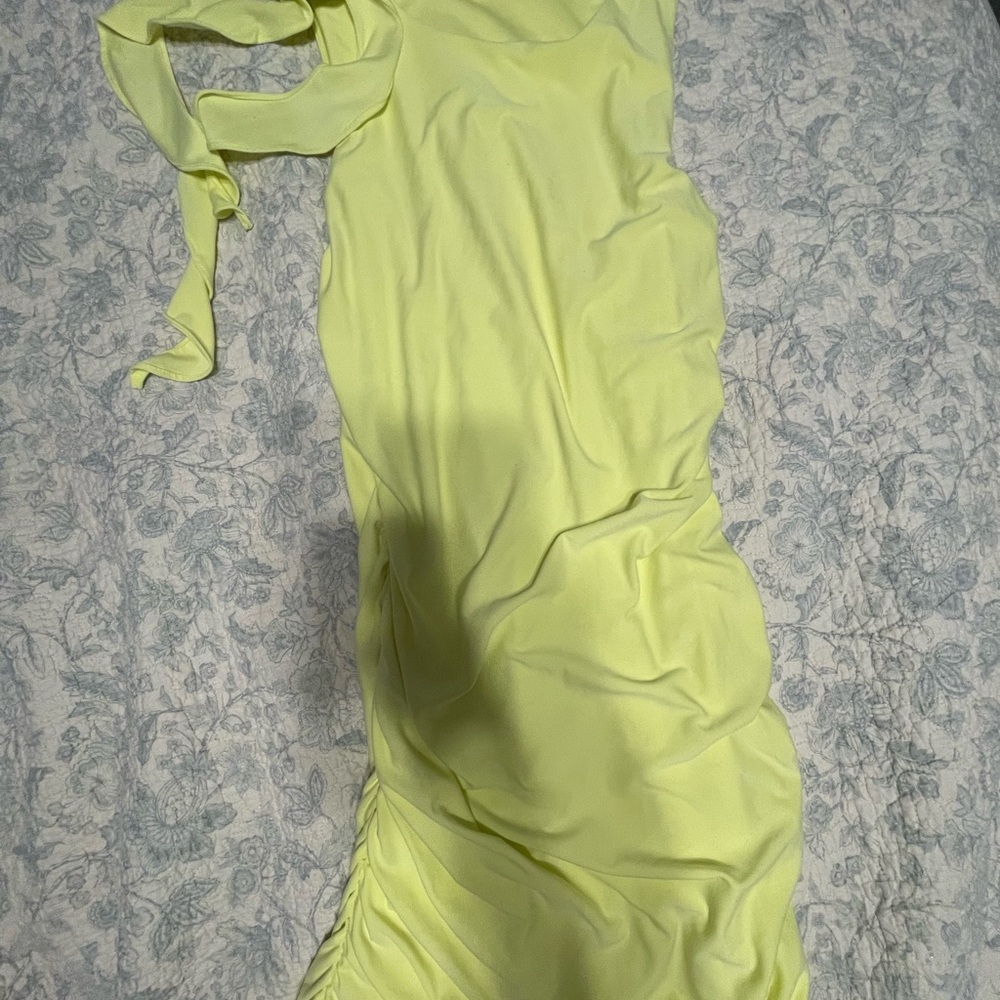 Derek Heart Light Green Dress with Floral Accent